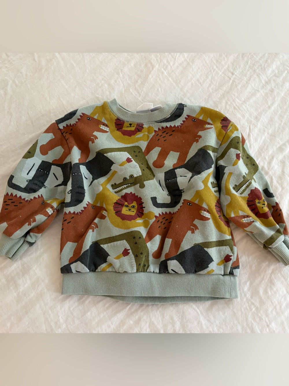 Zara Light  Animal Print Sweatshirt with Rust and Mustard Motifs